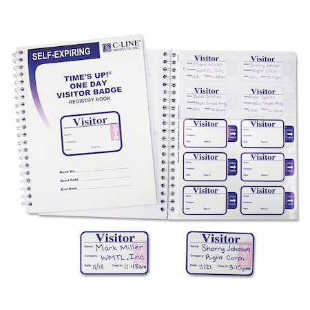 C-Line Products Visitor Badge, Self-Expiring, 1 Day 97009